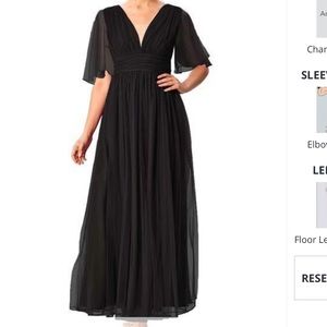 Wayward Fancies Flutter Sleeve Ruched Tulle Maxi Dress NWT